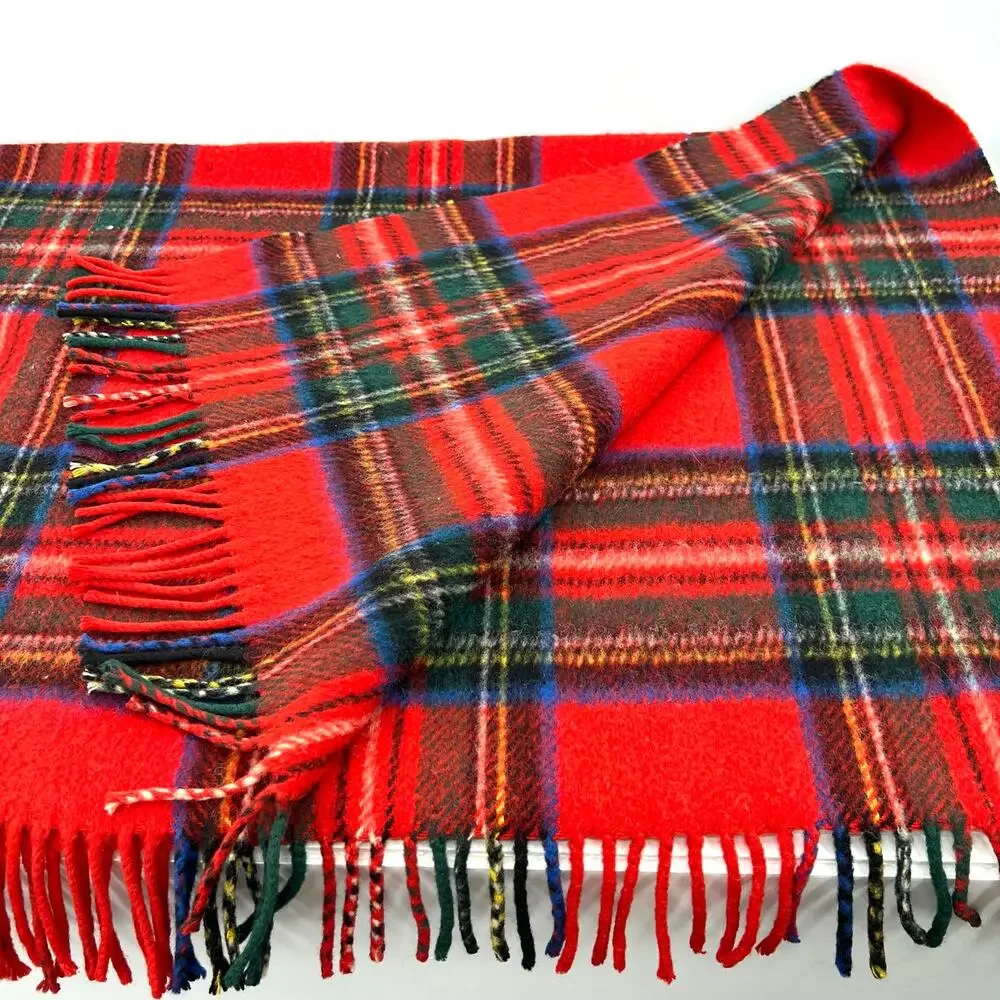 Kilmahog Scotland 100% New Wwol Plaid Throw Blanket